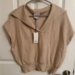 NWT Pink Rose XL Sailor Sweater in Heather Oatmeal.